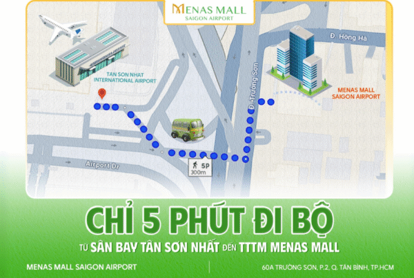 Bản đồ menas mall - sân bay TSN